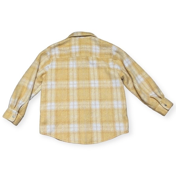TOPSHOP Wool Overshirt Shacket In Yellow Plaid - Size 8-10 - Picture 5 of 13
